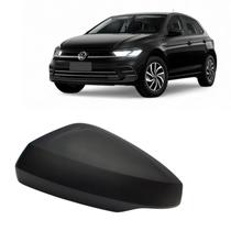 Capa Retrovisor Volkswagen Polo 2018 2019 2020 2021 2022 2023 2024 2025 Lado Esquerdo Preto Texturizado