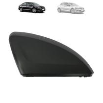 Capa retrovisor volkswagen polo 2018 a 2021 virtus com furo pisca preta lado direito