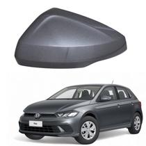 Capa Retrovisor Vw Polo 2018 2019 2020 2021 2022 2023 2024 2025 2026 Lado Esquerdo Cinza Platinum