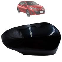 Capa Retrovisor Yaris P/ Pisca Original Preto Liso 2018 até 2024