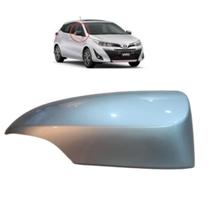 Capa Retrovisor Yaris Toyota Original C/ Furo Prata Premium Ld Direito Sedan Hatch Pintado