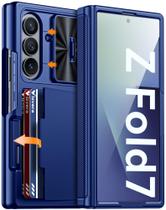 Capa RFID Vizvera para Samsung Galaxy Z Fold 7, carteira RFID azul Capa RFID Vizvera para Samsung Galaxy Z Fold 7, carteira RFID azul