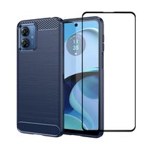 Capa Robusta Motorola Moto G54 5G com Vidro Temperado Azul