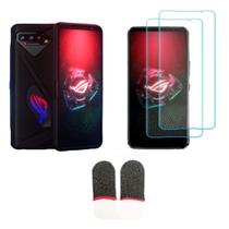 Capa Rog Phone 5s Antishock 2 Geoétrica Premium Slim Tpu Anti Impacto e Películas Premium e Luvinhas