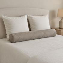 Capa Rolo Decorativo 1,60m Cama Casal Queen Suede Aveludado