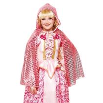 Capa Rosa Infantil de Paetê Com Capuz pra Fantasia de Princesa