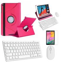 Capa Rosa, Teclado Mouse Branco, Pel Galaxy A8 X200/205 10,5