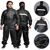 Capa Roupa Chuva Conjunto Jaqueta Calça Motoqueiro Reforçada Faixa refletiva Unissex Tam M