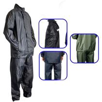 Capa Roupa Chuva Conjunto Jaqueta Motoqueiro Reforçada Capuz Masculina Feminina Macacão Motoboy Mulher Homem Resistente