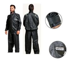 Capa Roupa Chuva Vestimenta Vestuário Jaqueta Calça Cr Califórnia Pvc Preta Moto Motoqueiro