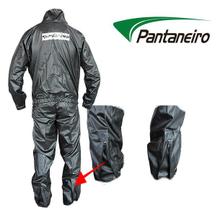 Capa Roupa Chuva Vestimenta Vestuário Jaqueta Calça Pantaneiro Nylon Preta Moto Motoqueiro