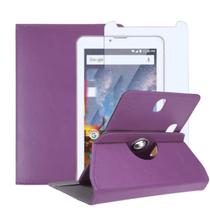 Capa Roxa Giratória P/Tablet 7 Polegadas Twist Tab + Película de Vidro