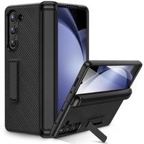 Capa Ruky para Samsung Galaxy Z Fold 5 com Suporte de Fibra de Carbono Capa Ruky para Samsung Galaxy Z Fold 5 com Suporte de Fibra de Carbono