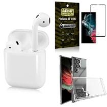 Capa S22 Ultra + Fone Ouvido Bluetooth Ly122 + Película 3D