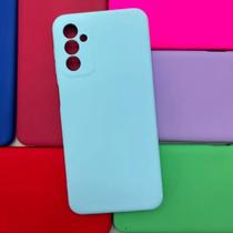 Capa Samsung A13 4g Silicone Aveludada Cores Azul-celeste Lisa