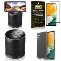 Capa Samsung A13 5G + Caixa De Som Bluetooth Q3+ Película 3D