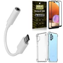 Capa Samsung A32 4G + Adaptador Fone Tipo C/P2 + Película 3D