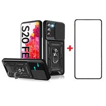 Capa Samsung Galaxy S20 FE Antishock com suporte de anel preta