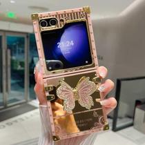 Capa Samsung Galaxy Z Flip 5 Bling com suporte rosa