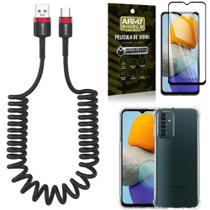 Capa Samsung M23 5G + Cabo Espiral Tipo C 1,6M + Película 3D