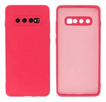Capa Samsung S10 Silicone Aveludada Rosa-chiclete Lisa