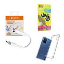 Capa Samsung S10Lite + Adaptador P2 P Tipo C + Película 9D