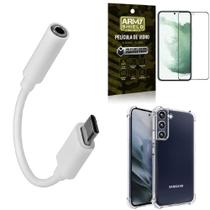 Capa Samsung S22 Plus + Adaptador Fone Tipo C/P2 + Película - Armyshield