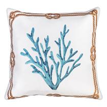 Capa Sarja P/ Almofada Estampa Marítima Coral do Mar 45x45