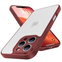 Capa Shiiuou para iPhone 16 Pro à prova de choque, vinho, vermelha, fina