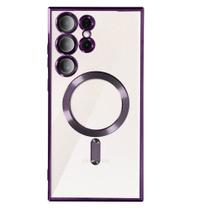 Capa Silicone com Proteção Lente Câmera Compatível MagSafe e Carregadores sem fio Samsung para o Galaxy S25 Ultra Tela 6.9