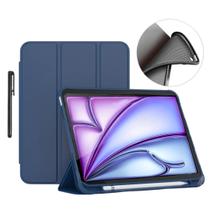 Capa silicone maleável para iPad Air 4/5 + caneta touch Cor da capa:Azul