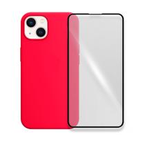 Capa Silicone para iPhone 13 + Película Vidro 3D