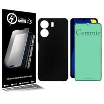 Capa Silicone Premium aveludada + Película De Ceramica Para Xiaomi Poco C65 Tela 6.74 - Cell In Power25 Capa Silicone Premium aveludada + Película De Ceramica Para Xiaomi Poco C65 Tela 6.74 - Cell In Power25