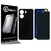 Capa Silicone Premium aveludada + Películaula Ceramica Fosca Privacidade Para Xiaomi Poco C65 Tela 6.74 - Cell In Powe Capa Silicone Premium aveludada + Películaula Ceramica Fosca Privacidade Para Xiaomi Poco C65 Tela 6.74 - Cell In Powe