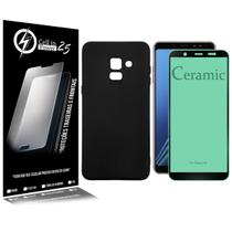 Capa Silicone Premium aveludada + Películaula Ceramica Para Galaxy A8 2018 A530 5.6 - Cell In Power25