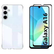 Capa Silicone TPU para Galaxy A16 Lte 4G + Película 3D de Vidro para Samsung Galaxy A16 4G