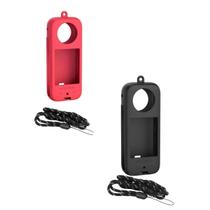 Capa Silicone Vermelha + Alça De Segurança Para Insta360 X3 Capa Silicone Vermelha + Alça De Segurança Para Insta360 X3