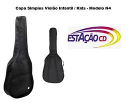 Capa Simples Nylon P/ Violão Kids - Infantil 1/2 (N4)- Preto