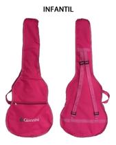 Capa simples p/ violão infantil rosa "giannini" com alças e bolso Capa simples p/ violão infantil rosa "giannini" com alças e bolso
