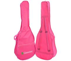 Capa simples p/ violão infantil rosa "giannini" com alças e bolso Capa simples p/ violão infantil rosa "giannini" com alças e bolso