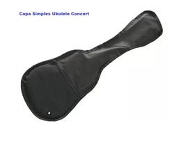 Capa Simples Ukulele Concert com alça Lateral Cor Preta NYLON 600 Capa Simples Ukulele Concert com alça Lateral Cor Preta NYLON 600