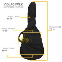 Capa Simples Violão Folk Luxo Protections Bag + Acessórios