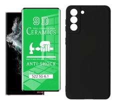 Capa Slim Aveludada Galaxy S22 6.1 +Pelicula 9D Ceramica - Gcr