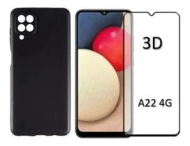 Capa Slim Aveludada + Película Vidro 3D Para Galaxy A22 4G
