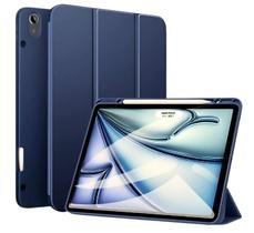 Capa Smart Case para Ipad Air 11 (M2 M3) Encaixe Apple Pencil Azul