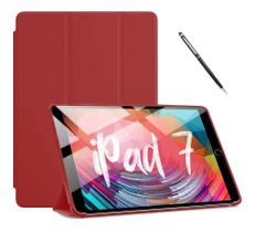 Capa Smart Case Premiun Ipad 7 10.2 Vermelha + Caneta Touch - Lucky