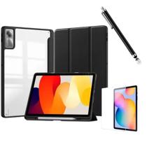 Capa Smart Para Xiaomi Redmi Pad Se 11 +pelicula +caneta Traseira Transparente