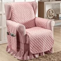 Capa Sofá 1 Lugar Com Assento Poltrona Retrátil Reclináv Ros