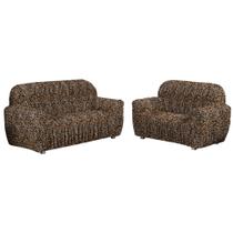 Capa sofa Estampada 3x2 lugares malha gel resistente onça - ibitinga confecçoes