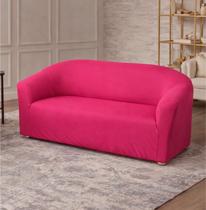 Capa Sofá ferradura 2 Lugares Lisa:Rosa Pink